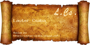 Lauter Csaba névjegykártya
